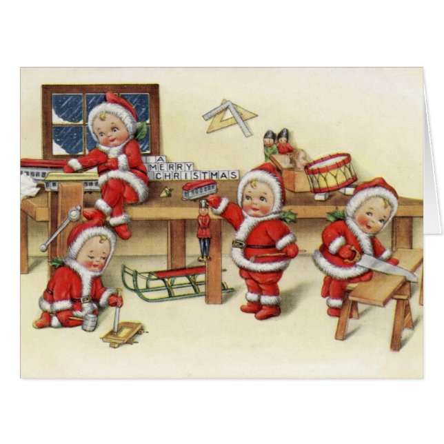 Vintage Baby Santa Illustration (Front Horizontal)