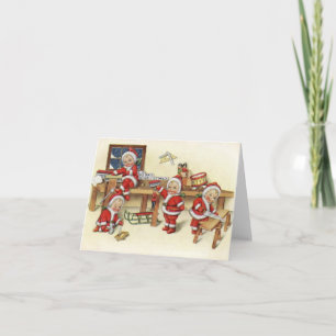 Vintage Baby Santa Illustration Holiday Card