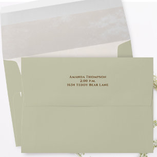 Vintage Baby Shower Baby Boy Teddy Bear Watercolor Envelope