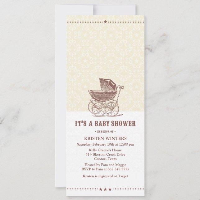 Vintage baby shower invitation (Front)