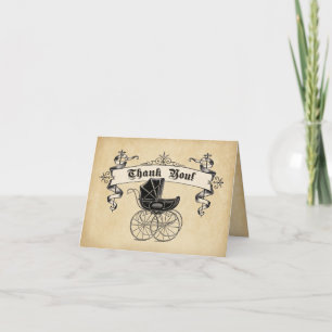 Vintage Baby Shower Thank You Note Card