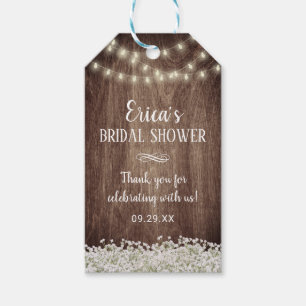 Vintage Baby's Breath Floral Bridal Shower Favour Gift Tags