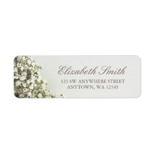 Vintage Baby's Breath Return Address Label