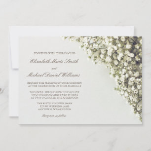 Vintage Baby's Breath Wedding Invitations