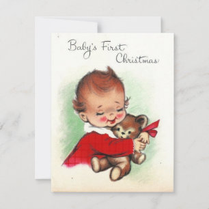 Vintage Baby's First Christmas Holiday Card