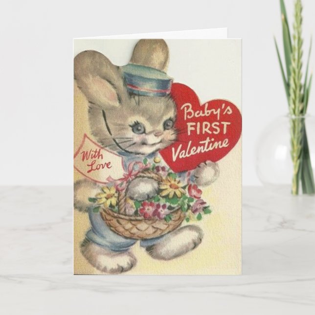 Vintage Baby's First Valentine's Day Card (Front)