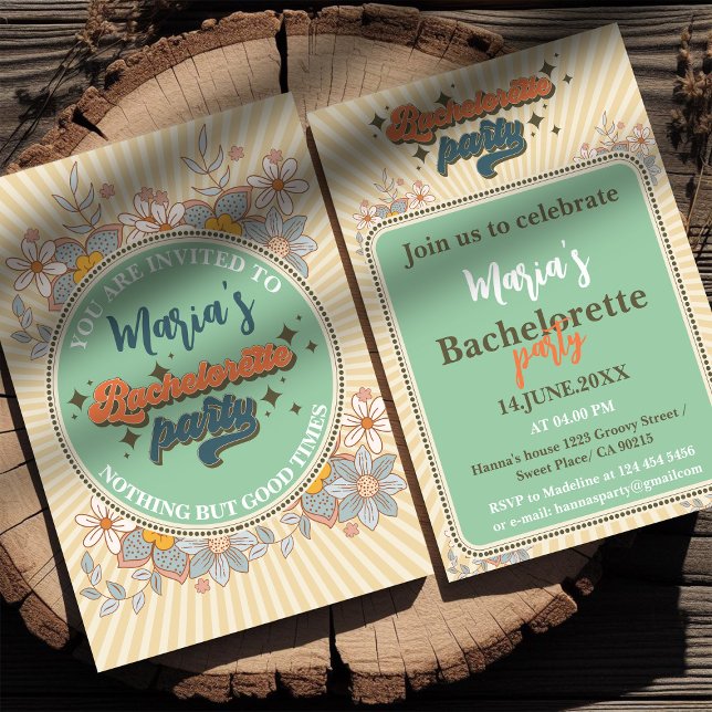 Vintage bachelorette party custom invitation (Creator Uploaded)
