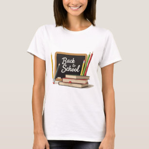 Vintage "Back to School" Chalkboard & Books T-Shirt