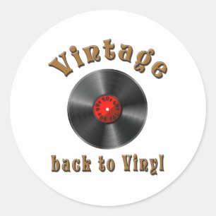Vintage - Back to Vinyl, the record is back Classic Round Sticker