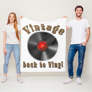 Vintage - Back to Vinyl, the record is back Fleece Blanket