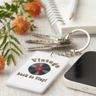 Vintage - Back to Vinyl, the record is back Key Ring