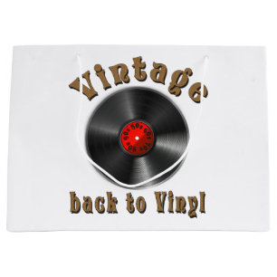 Vintage - Back to Vinyl, the record is back Large Gift Bag