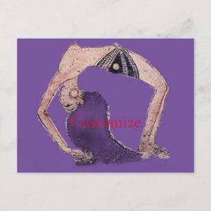 Vintage Backbend Yoga Pose Thunder_Cove Holiday Postcard