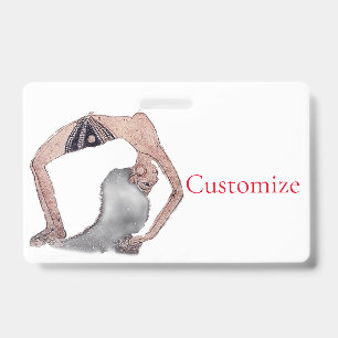 Vintage Backbend Yoga Pose Thunder_Cove ID Badge