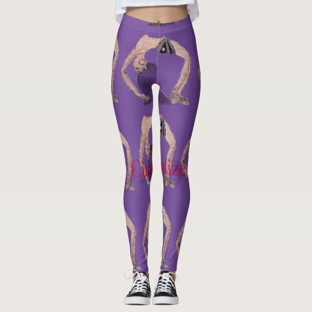 Vintage Backbend Yoga Pose Thunder_Cove Leggings (Front)