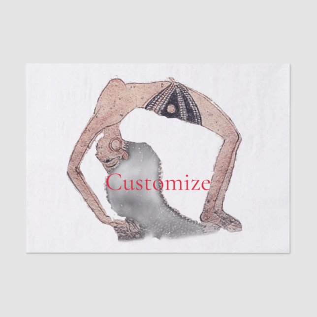 Vintage Backbend Yoga Pose Thunder_Cove Tissue Paper (Front)