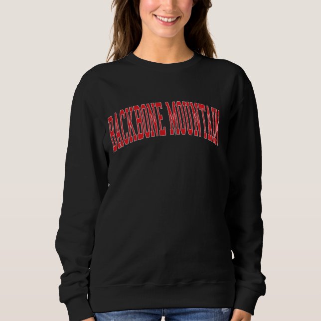 Vintage Backbone Mountain Distressed Red Varsity S Sweatshirt (Front)