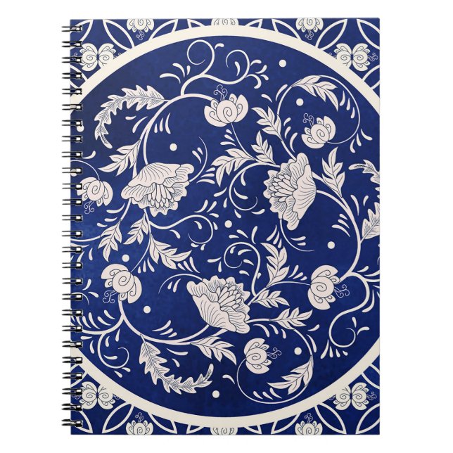 vintage background. Beautiful floral round pattern Notebook (Front)