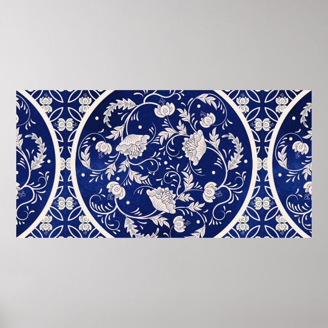 vintage background. Beautiful floral round pattern Poster (Front)