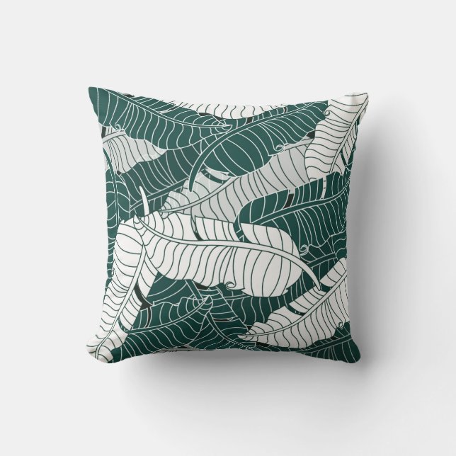 vintage background leaves pattern design illustrat cushion (Front)