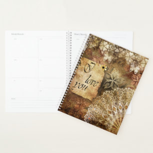 Vintage background planner