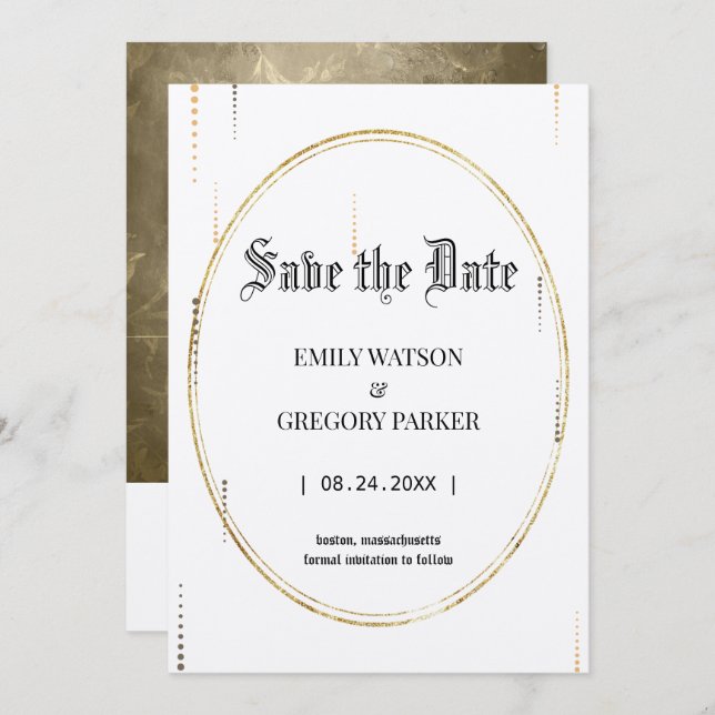  Vintage background Save The Date (Front/Back)