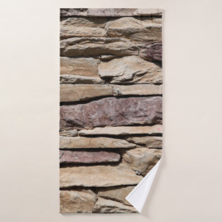 Vintage background texture old masonry stone brick bath towel