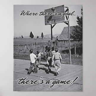 Vintage Backyard Basketball Poster