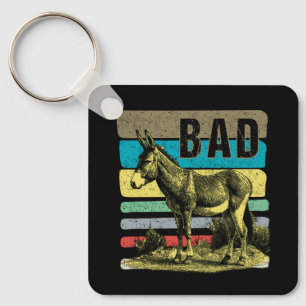 Vintage Bad As Badass Donkey Cute Donkeys Meme Ani Key Ring