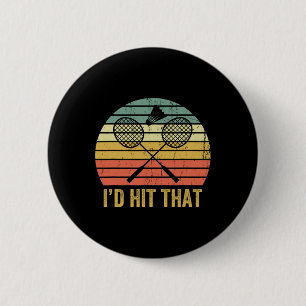 Vintage Badminton Funny Retro Shuttle Birdie Sport 6 Cm Round Badge