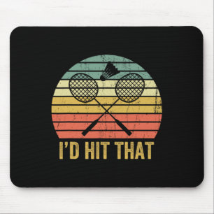 Vintage Badminton Funny Retro Shuttle Birdie Sport Mouse Pad