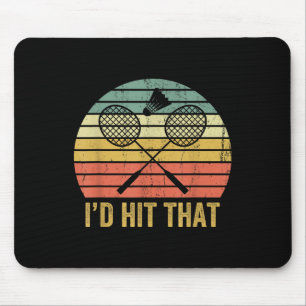Vintage Badminton Funny Retro Shuttle Birdie Sport Mouse Pad