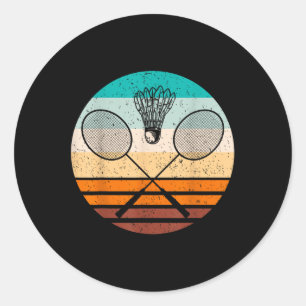Vintage Badminton Player Badminton Classic Round Sticker