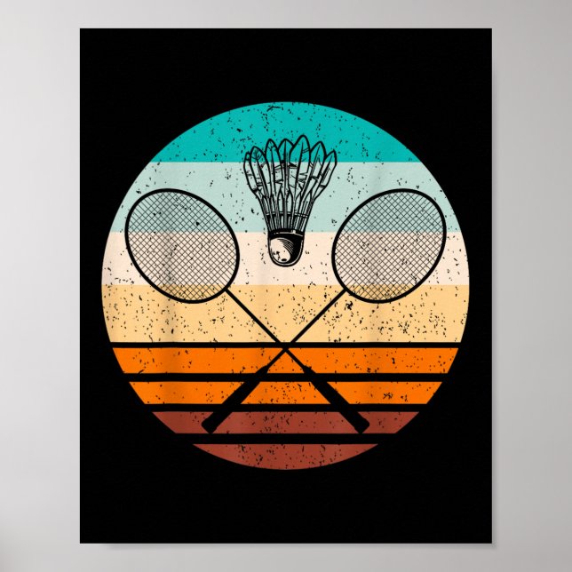 Vintage Badminton Player Badminton  Poster (Front)