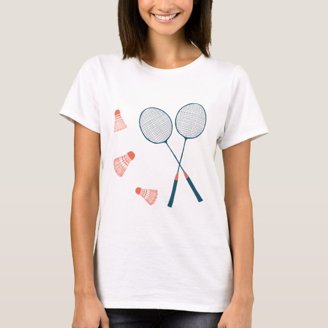 Vintage badminton print: hand drawn for you! T-Shirt (Front)