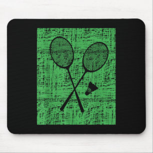 Vintage Badminton Rackets And Shuttle  Mouse Pad