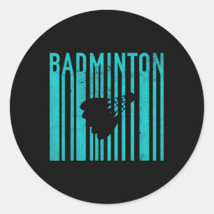Vintage Badminton - Retro Badminton Player - Badmi Classic Round Sticker