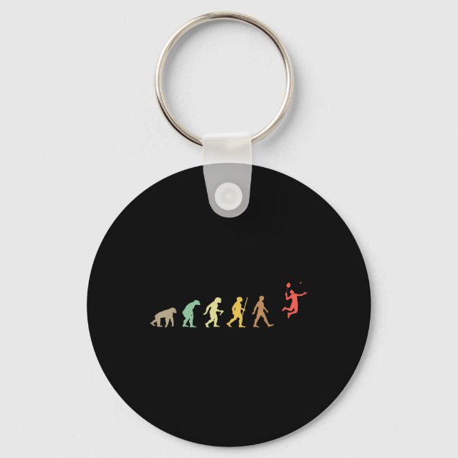 Vintage Badminton Retro Shuttle Evolution  Key Ring (Front)