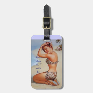 vintage bag tag personalised