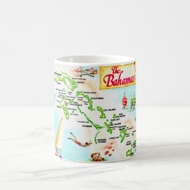 Vintage Bahama Islands Map Mug (Center)