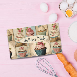 Vintage Baker Pastry Chef Bakery Cake Cupcake Business Card