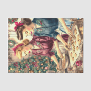 Vintage Baking Cookies Christmas Ladies Tissue Paper