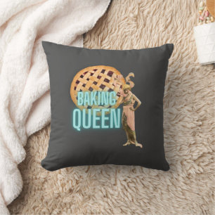 Vintage Baking Queen on Grey Cushion