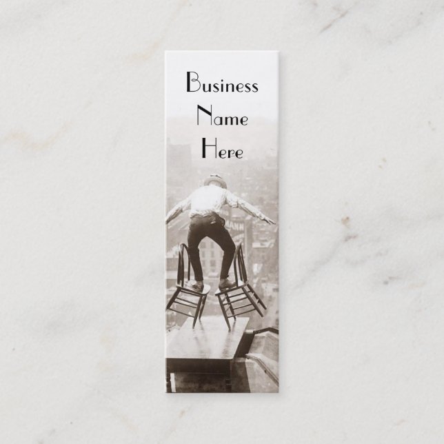 Vintage Balancing Act Bookmark Business Cards (Front)