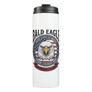 Vintage Bald Eagle Patriotic T-Shirt Design_1 Thermal Tumbler