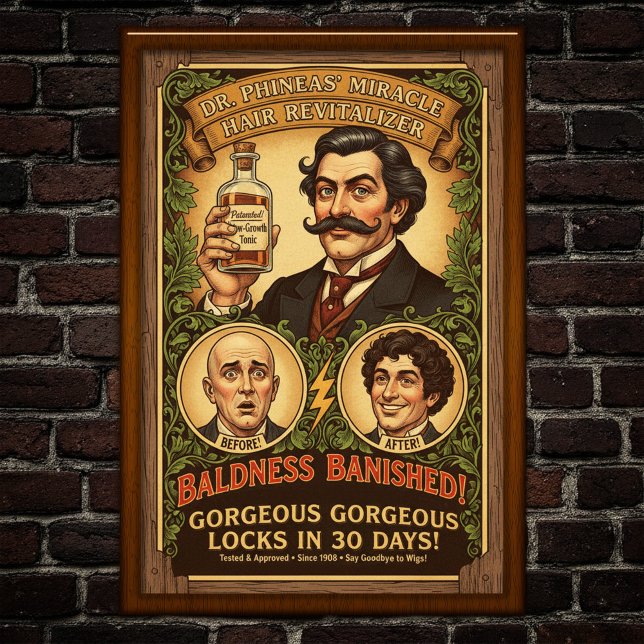 Vintage Baldness Cure Advertising Poster (Creator Uploaded)