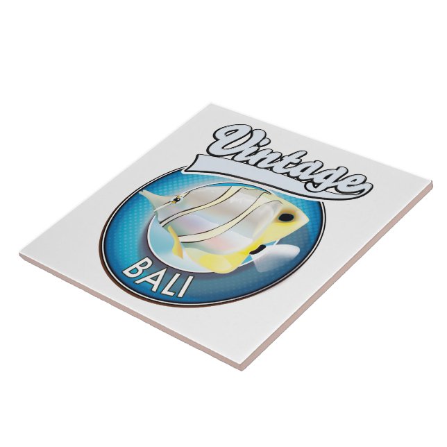 Vintage Bali retro logo Ceramic Tile (Side)