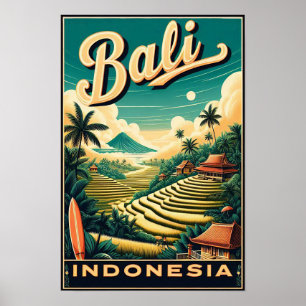Vintage Bali Travel Poster