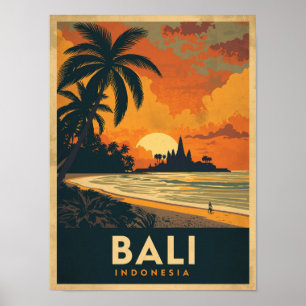 Vintage Bali Travel Poster