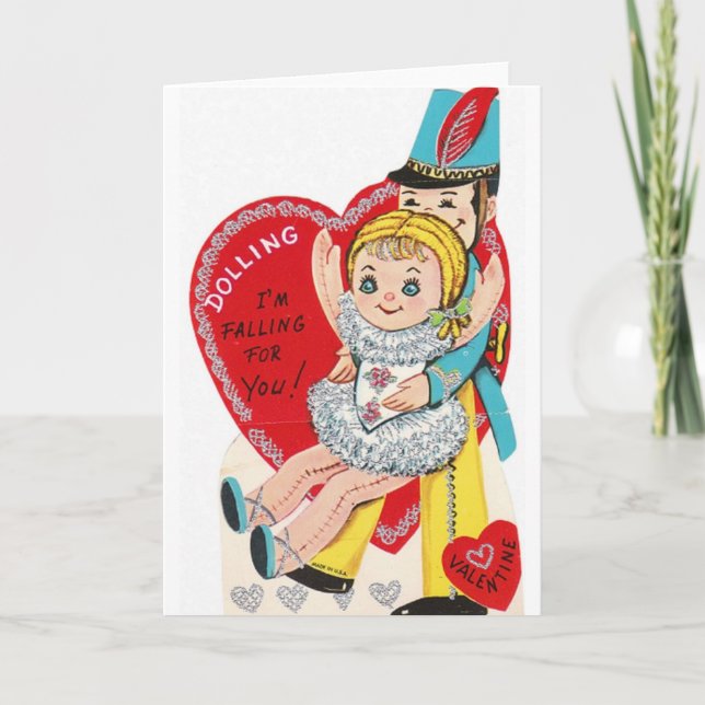 Vintage Ballerina Doll Valentine's Day Card (Front)